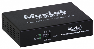 Muxlab Audio / Ljud / RS232/ IR över IP Transceiver, PoE, 100 m