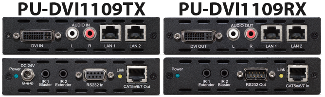 DVI över HDBaseT, 100m, PoC, LAN, Analogt Ljud