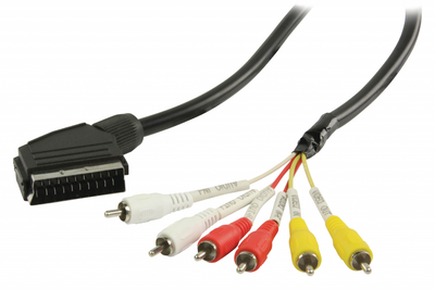 Digitaltvexperten Scart till 6 RCA, komposit och ljud in och ut