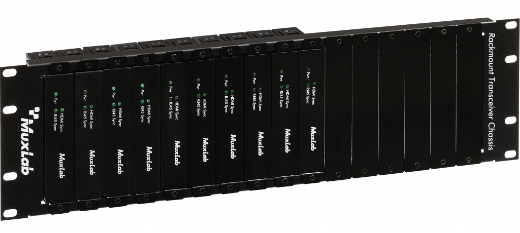 3U rackram för 16 transceivers