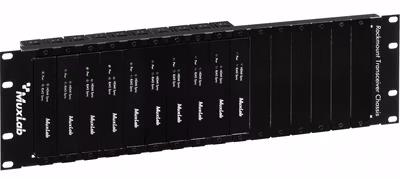 Muxlab 3U rackram för 16 transceivers