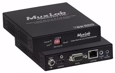 Muxlab 4K@30Hz Videovägg över IP, PoE, Kit
