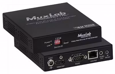 Muxlab 4K@30Hz Videovägg över IP, PoE, Kit