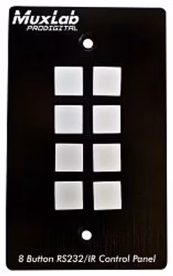 Kontrollpanel med 8 knappar för RS232 och IR