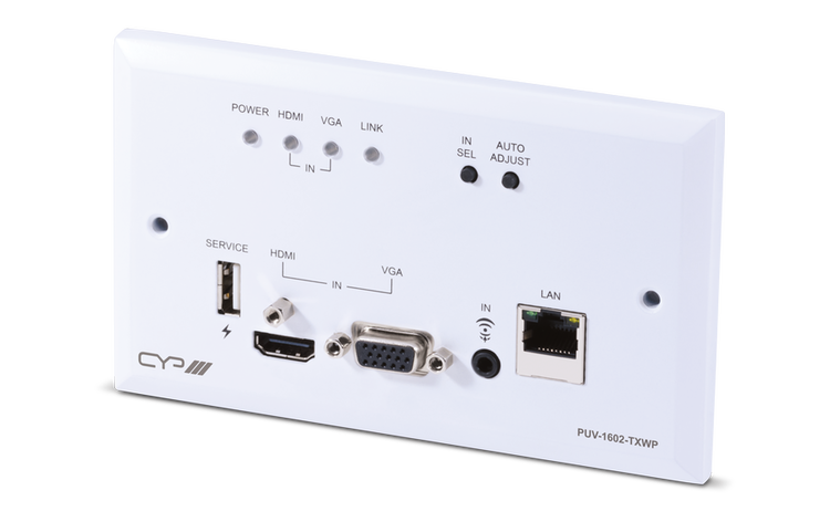Full HDBaseT Wallplate sändare. 4K, PoC, RS232, IR, LAN 100 meter
