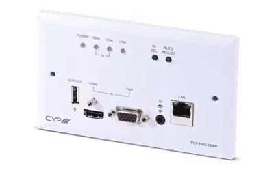 CYP/// Full HDBaseT Wallplate sändare. 4K, PoC, RS232, IR, LAN 100 meter