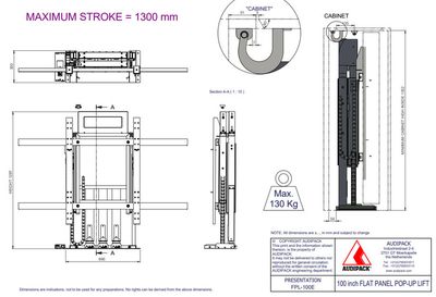 Audipack TV hiss / lyft XXL 130cm