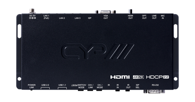CYP/// HDMI eller VGA över IP mottagare med USB, 4K, HDCP2.2, PoE, CEC