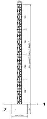  Fackverksmast Aluminium 6m komplett med fällbar fot