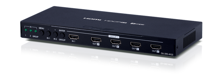 QU-28S-4K22 2 HDMI in 8 HDMI ut, 4K@60 HDR
