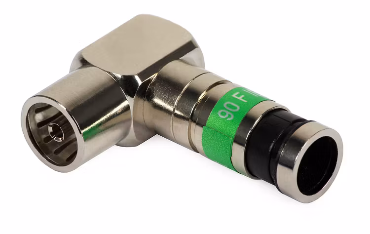 Compression-kontakt IEC hona vinklad RG6 10-pack