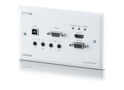HDMI eller VGA över IP sändare för väggmontage, USB, 4K, HDCP2.2, PoE, CEC