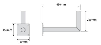 Televes Vinklat väggfäste i aluminium