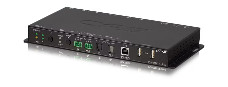 PUV-3150TR-UEAO UHD+ HDMI over HDBaseT 3.0 Transceiver with USB, KVM, LAN (18Gbps, 4K@60Hz 4:4:4, 8-bit) plus analogue & digital audio pathways