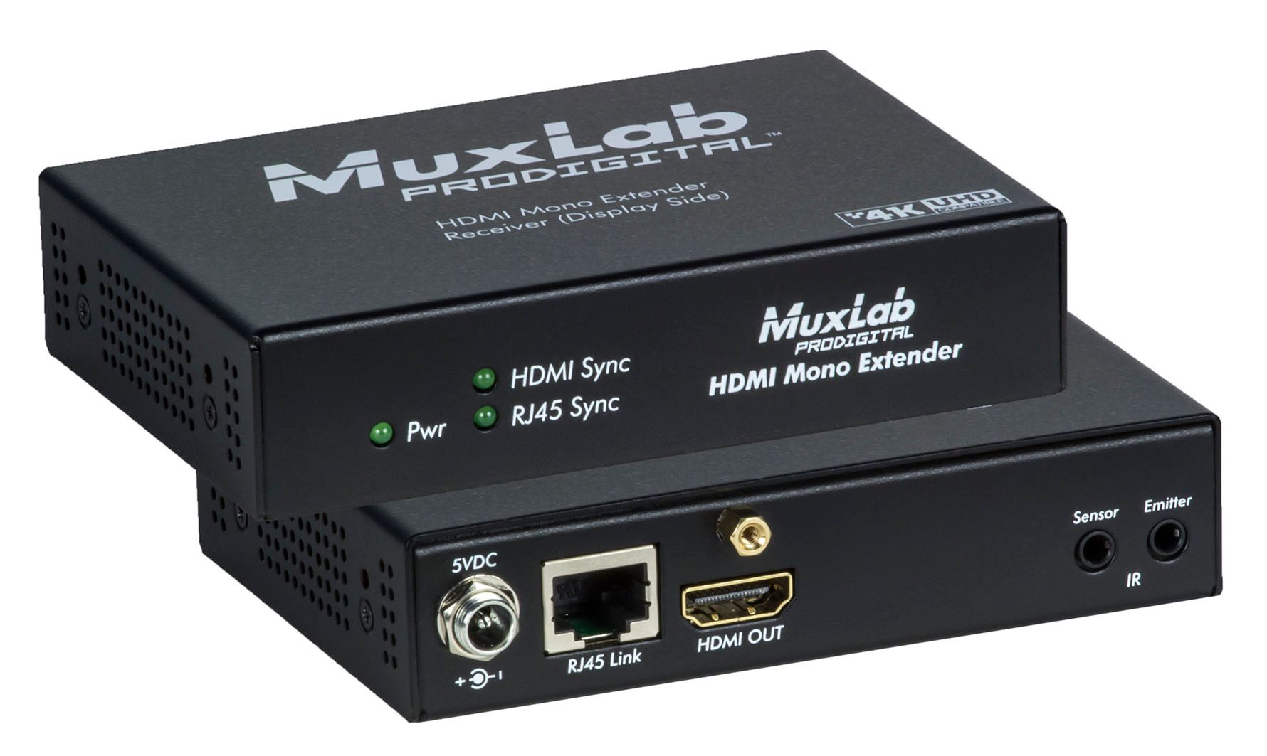 HDMI Mono Extender Mottagare med HDBT, UHD-4K och IR, 70m