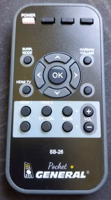 Harman Kardon Ersättningsfjärrkontroll SB26