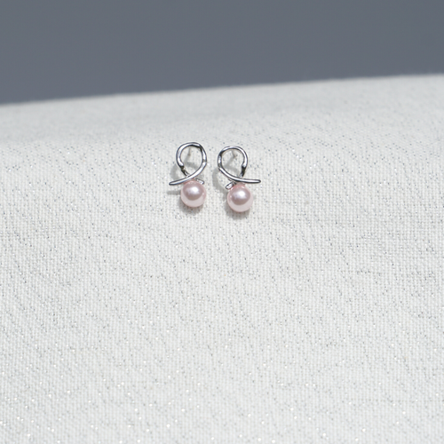 LIV PÄRLA ÖRHÄNGEN 925 STERLING SILVER FÖR BRÖSTCANCER FORSKNINGEN