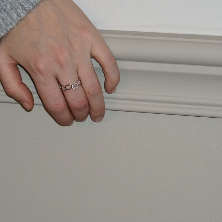 LOVE GLITTER RING 925 STERLINGSILVER FÖR BRÖSTCANCER FORSKNINGEN