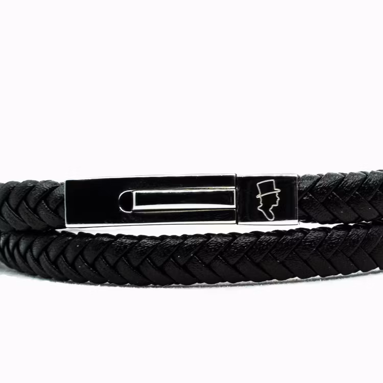 Läderarmband Dubbel Svart
