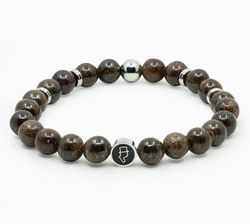 Ädelstensarmband 8mm Dark Wood