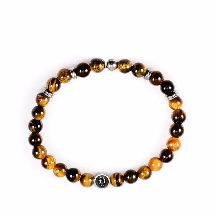 Ädelstensarmband 6mm Tiger Eye