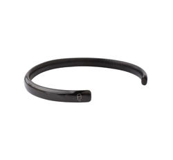 Stålarmband 6,5mm Black Ribbed