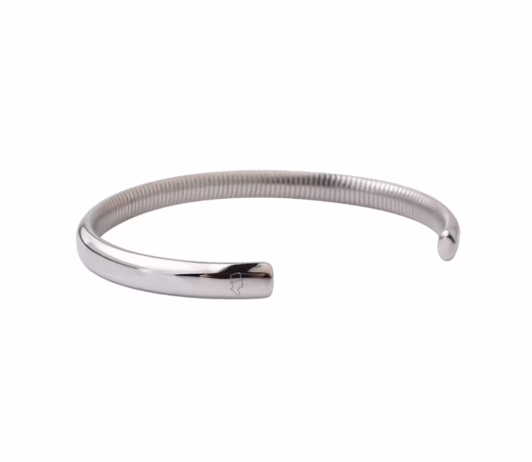 Stålarmband 6,5mm Silver Ribbed