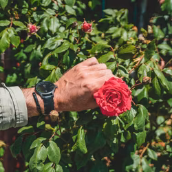 Stålarmband 6,5mm Black Ribbed