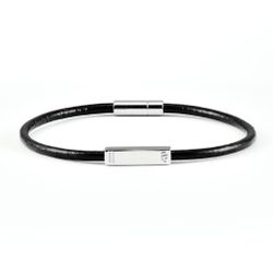 Läderarmband TIMELESS Smalt Svart