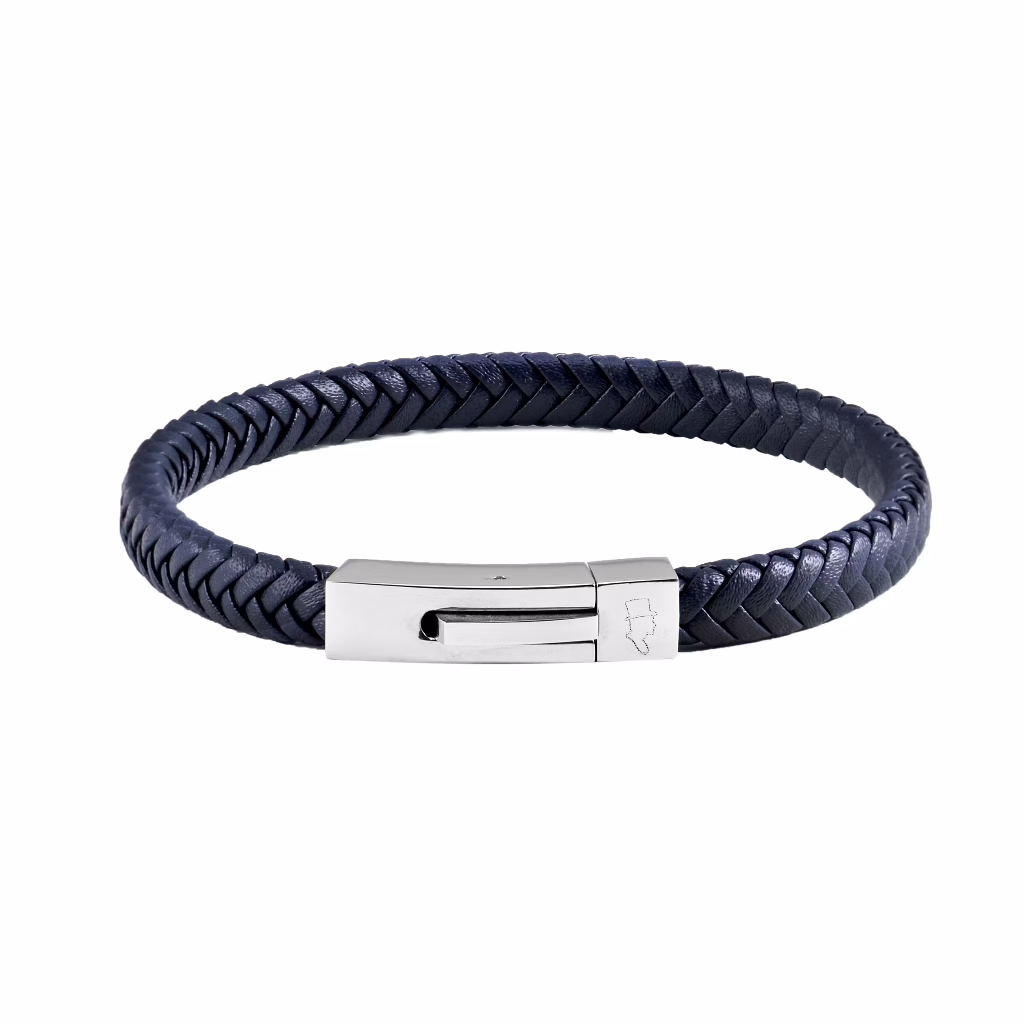 Läderarmband Singel Navy