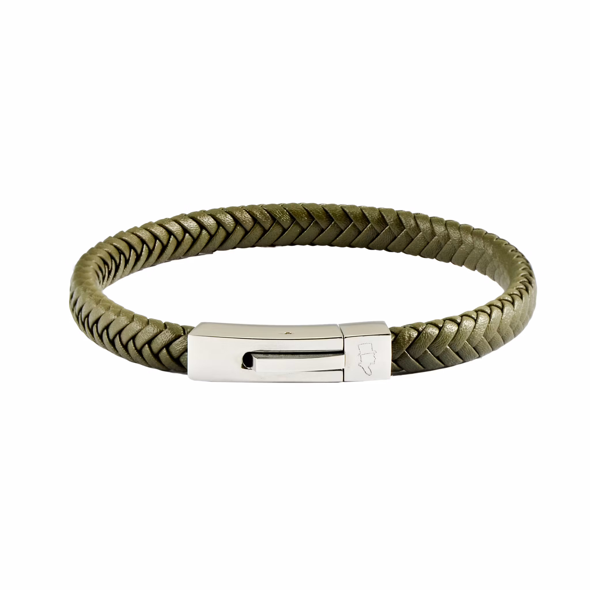Läderarmband Singel Grön