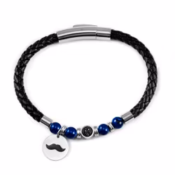 Mustaschkampen Läder/Ädelsten Mörkblå