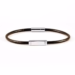Läderarmband TIMELESS Smalt Brunt