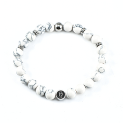 Ädelstensarmband 8mm White Marble
