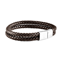 Läderarmband Dubbelt/Runt Brunt