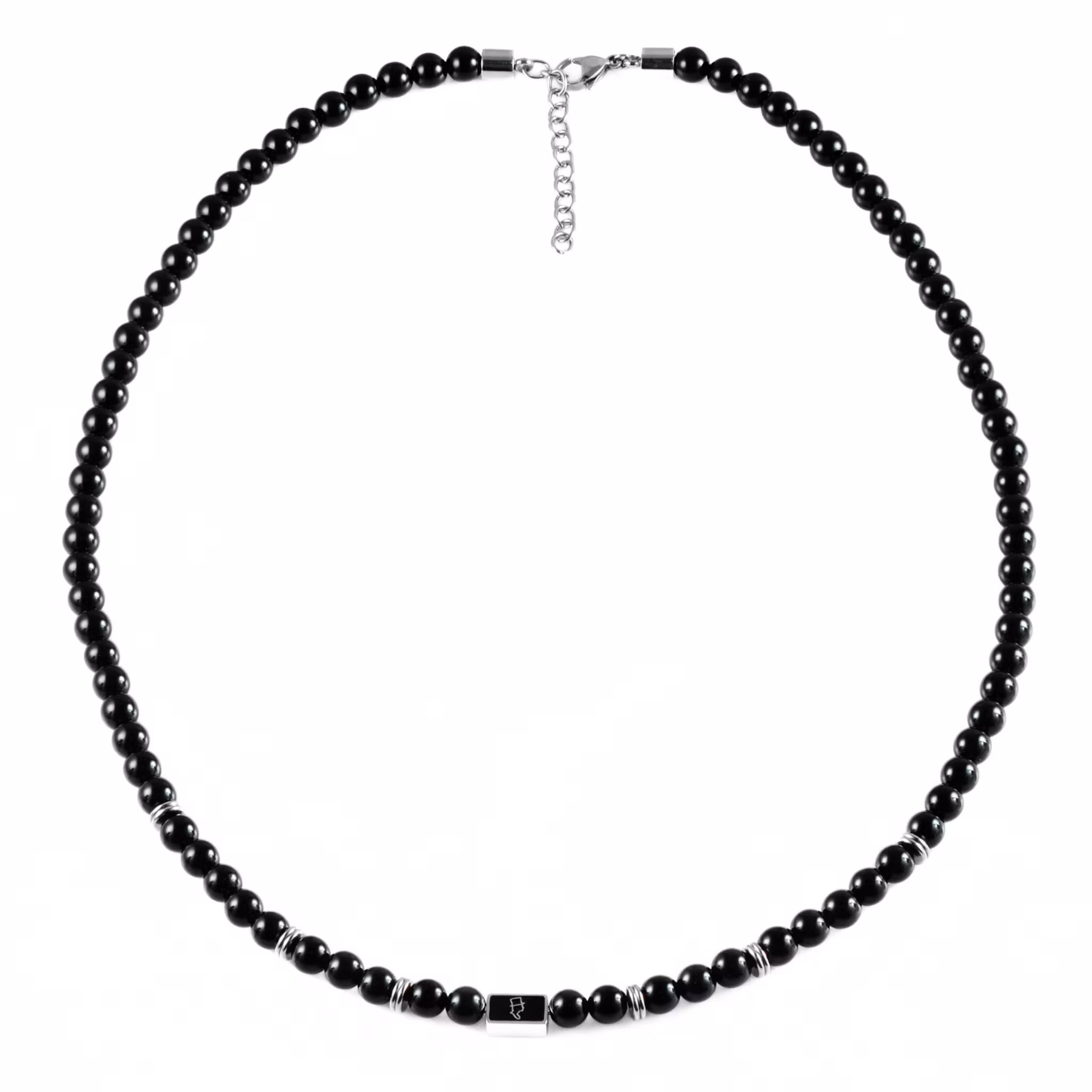 Ädelstenshalsband 6mm Svart