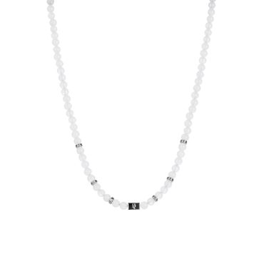 Ädelstenshalsband 6mm Vit