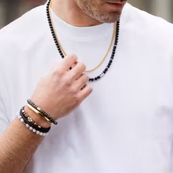 Ädelstensarmband 6mm Oval Grå