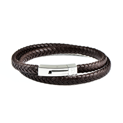 Läderarmband Dubbel Brun