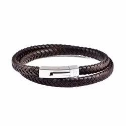 Läderarmband Dubbel Brun