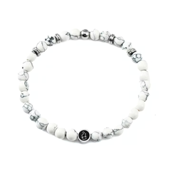 Ädelstensarmband 6mm White Marble