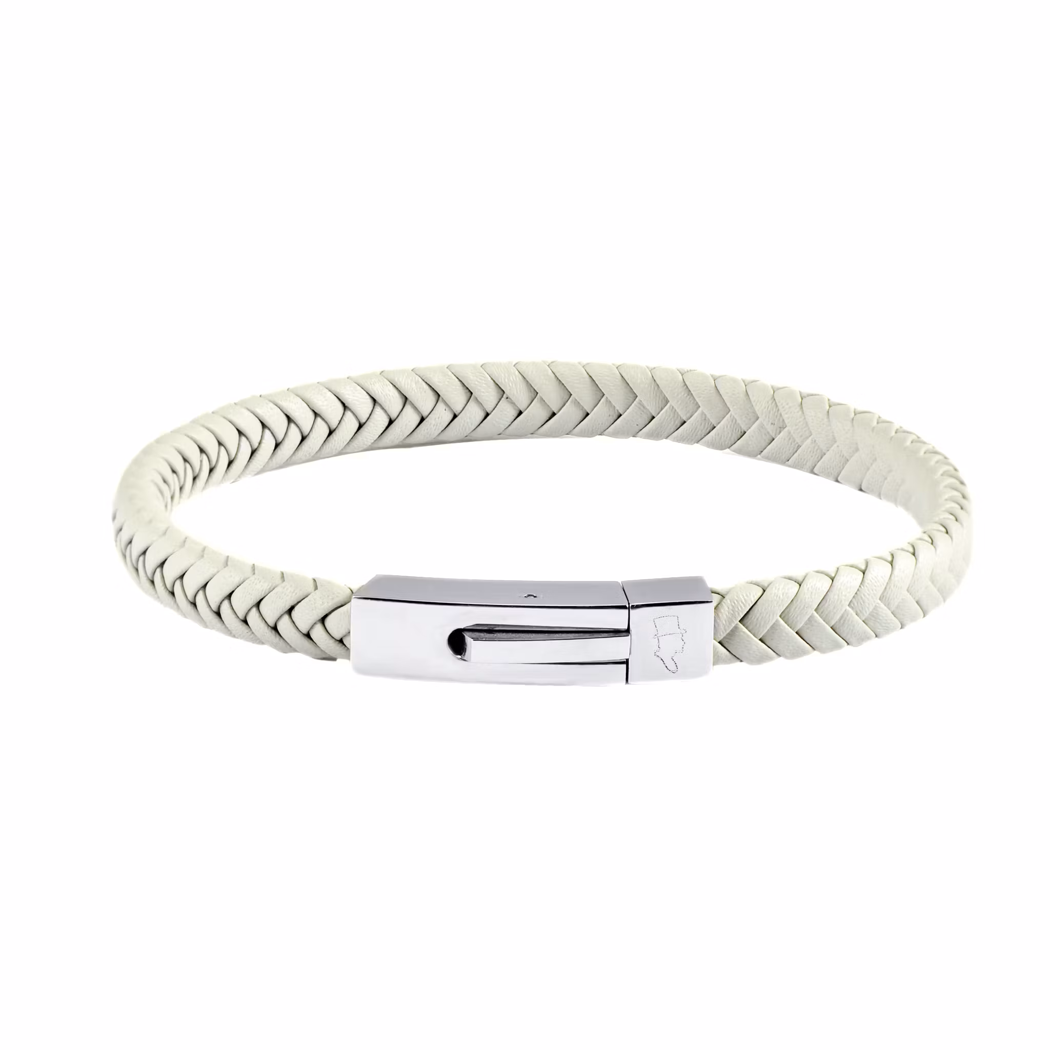 Läderarmband Singel Ljus grå