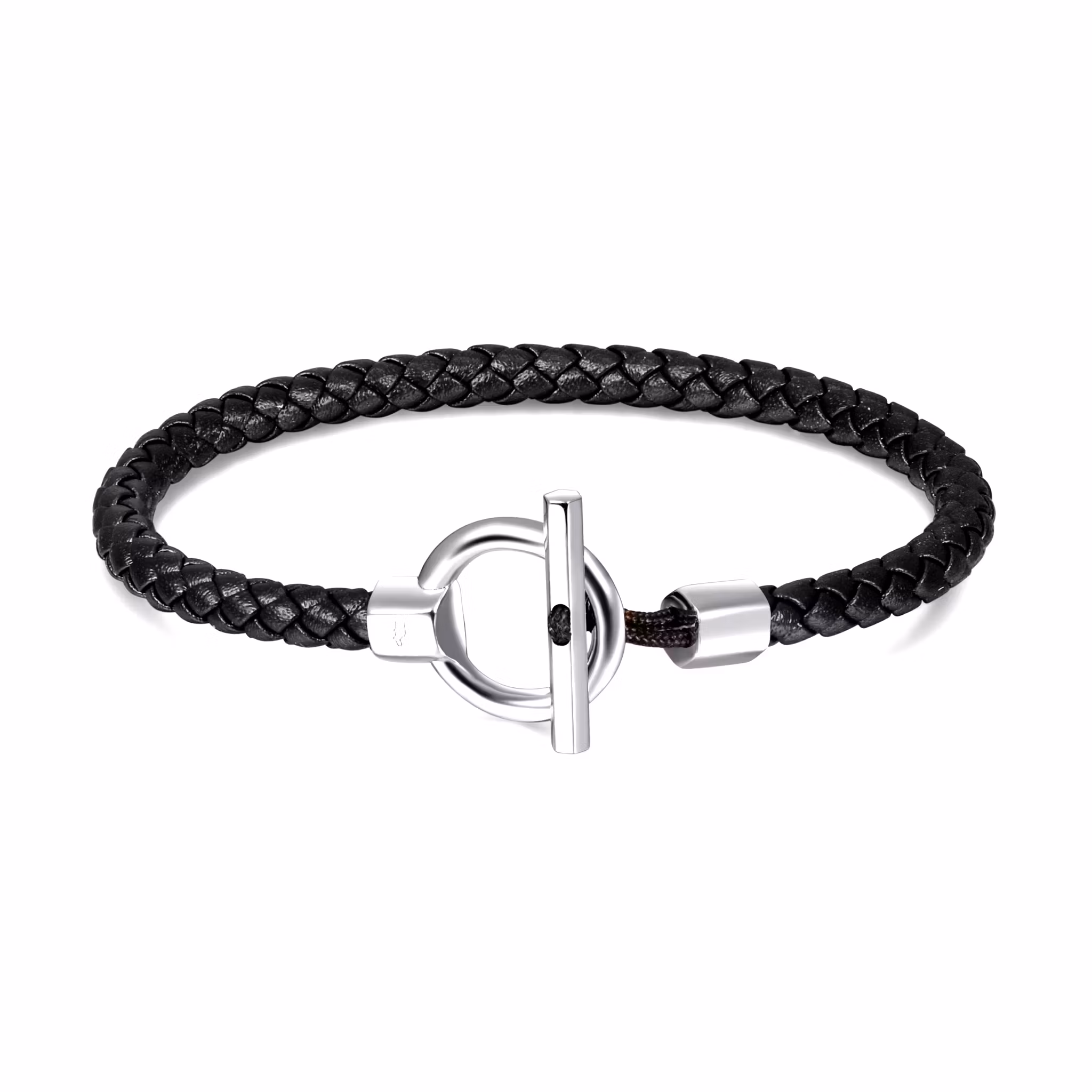 Läderarmband TIMELESS Cirkelspänne Svart