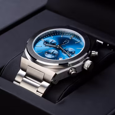 edd. Klocka Silver Blå