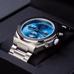 edd. Klocka Silver Blå