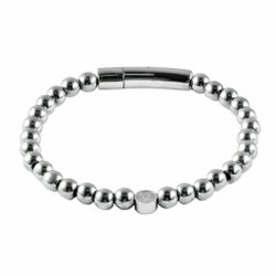 Ädelstensarmband med Spänne 6mm Silver
