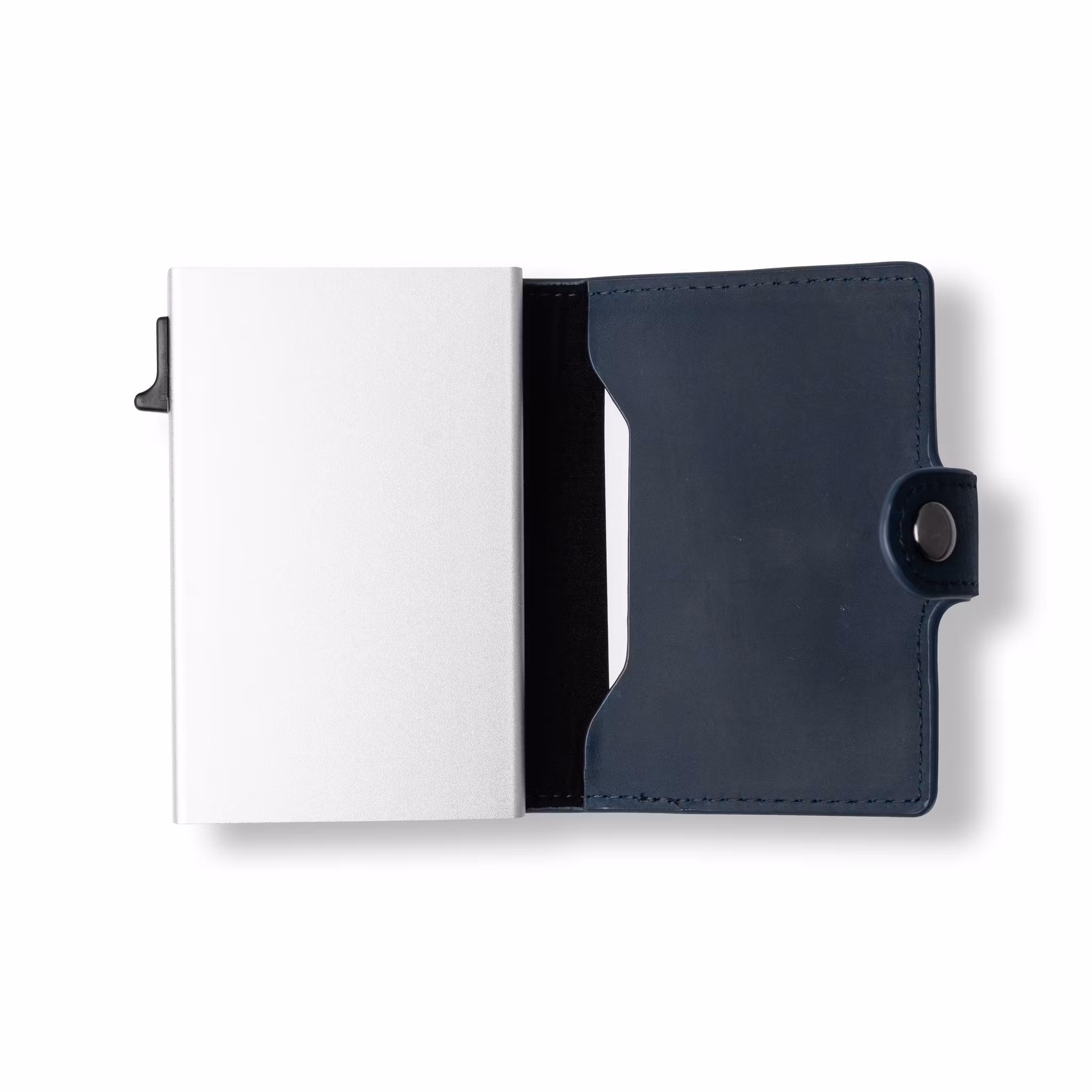 Korthållare Aluminium Silver / Läder Navy