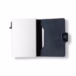 Korthållare Aluminium Silver / Läder Navy