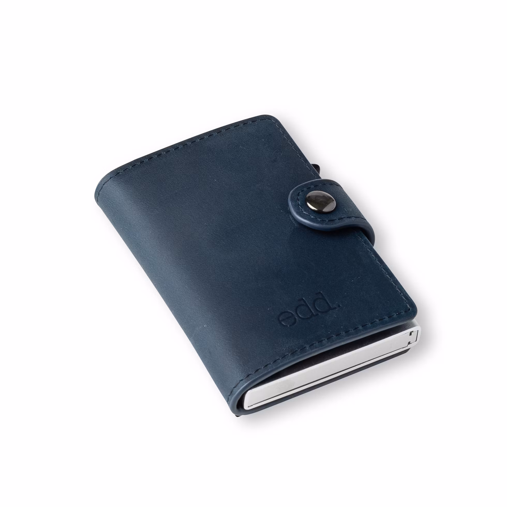 Korthållare Aluminium Silver / Läder Navy