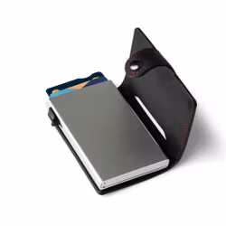 Korthållare Aluminium Röd / Läder Svart